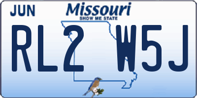 MO license plate RL2W5J