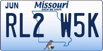 MO license plate RL2W5K