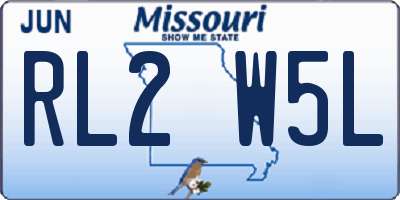 MO license plate RL2W5L