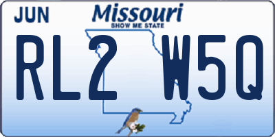 MO license plate RL2W5Q