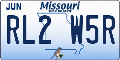MO license plate RL2W5R