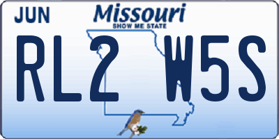 MO license plate RL2W5S