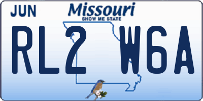 MO license plate RL2W6A