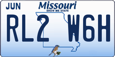 MO license plate RL2W6H