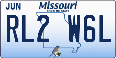 MO license plate RL2W6L