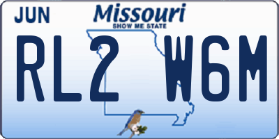 MO license plate RL2W6M