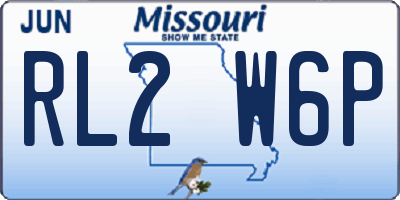MO license plate RL2W6P