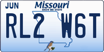 MO license plate RL2W6T