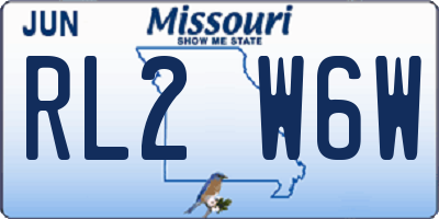 MO license plate RL2W6W