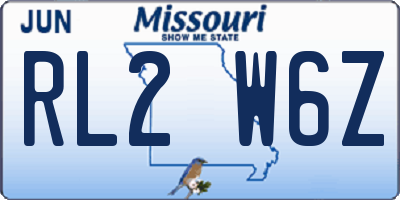 MO license plate RL2W6Z