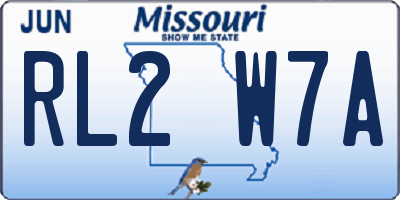 MO license plate RL2W7A