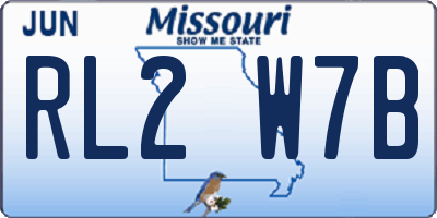 MO license plate RL2W7B