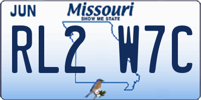 MO license plate RL2W7C