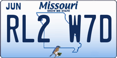 MO license plate RL2W7D