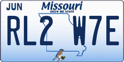 MO license plate RL2W7E