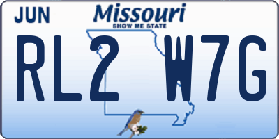 MO license plate RL2W7G