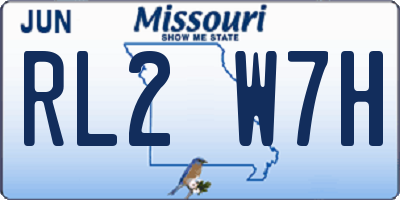 MO license plate RL2W7H
