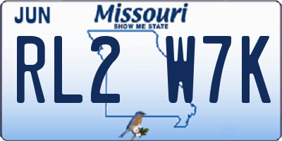 MO license plate RL2W7K