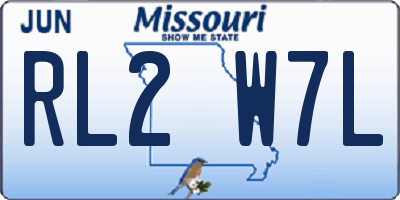 MO license plate RL2W7L