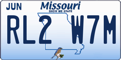 MO license plate RL2W7M