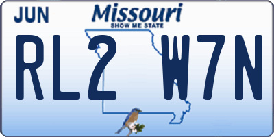 MO license plate RL2W7N
