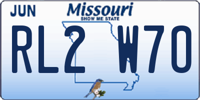 MO license plate RL2W7O