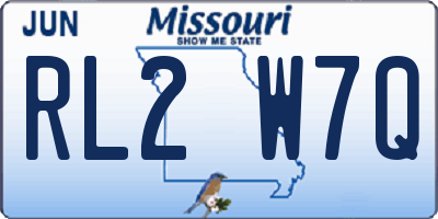 MO license plate RL2W7Q