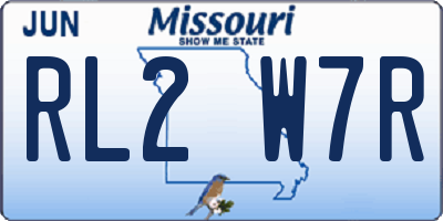MO license plate RL2W7R
