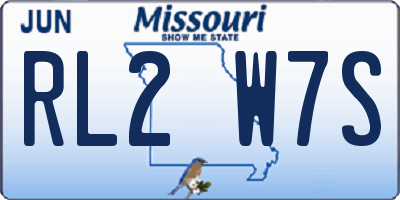 MO license plate RL2W7S
