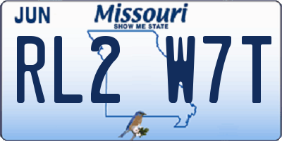 MO license plate RL2W7T