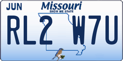 MO license plate RL2W7U