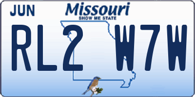 MO license plate RL2W7W