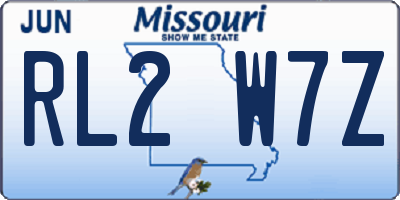 MO license plate RL2W7Z
