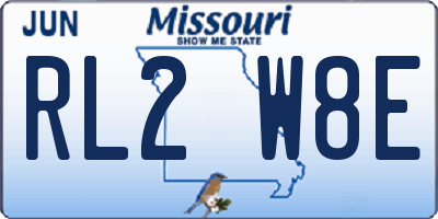 MO license plate RL2W8E