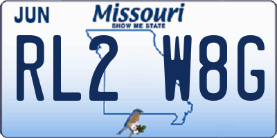 MO license plate RL2W8G