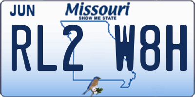 MO license plate RL2W8H
