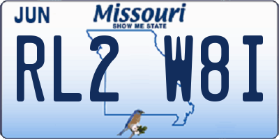 MO license plate RL2W8I