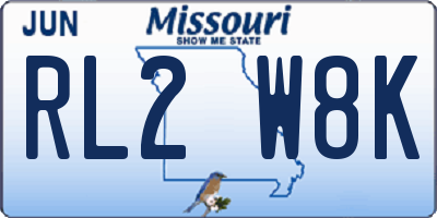 MO license plate RL2W8K