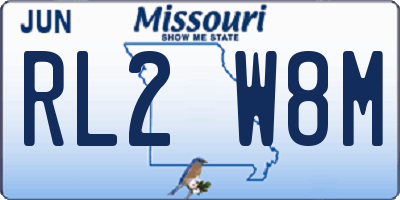 MO license plate RL2W8M