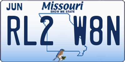 MO license plate RL2W8N