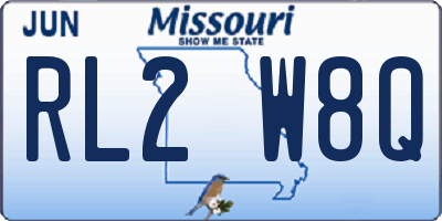 MO license plate RL2W8Q