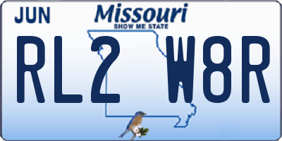 MO license plate RL2W8R