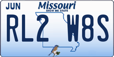 MO license plate RL2W8S