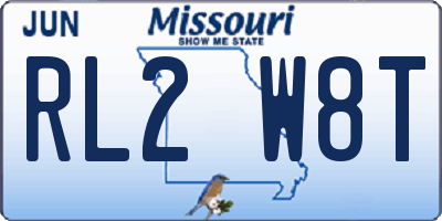 MO license plate RL2W8T