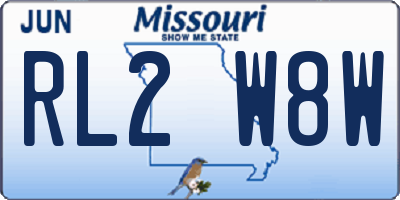 MO license plate RL2W8W