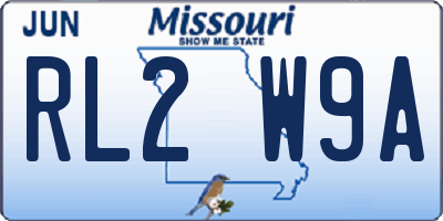 MO license plate RL2W9A