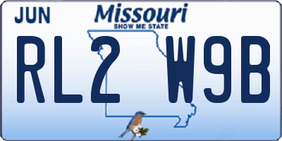 MO license plate RL2W9B