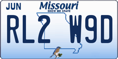 MO license plate RL2W9D