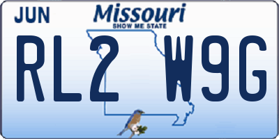 MO license plate RL2W9G