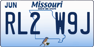 MO license plate RL2W9J